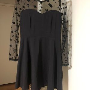 Shein mesh star pattern skater dress